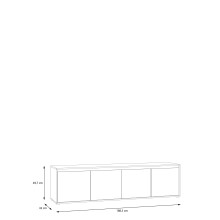 Lowboard >Skelpe< 4 Türen, Weiß/ Artisan Eiche Dekor - 188,3x49,7x42cm (BxHxT)