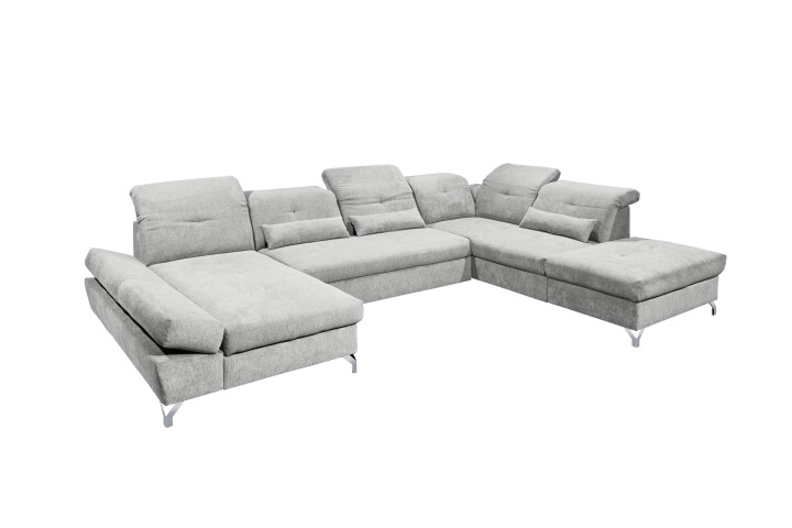 Wohnlandschaft >MELFI< Schlaffunktion, Stauraum, Bezug schlammfarbig - 350x73x245 (BxHxT)