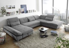 Wohnlandschaft >MELFI< Schlaffunktion, Stauraum,...