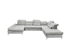 Wohnlandschaft >MELFI< Schlaffunktion, Stauraum, Bezug schlammfarbig - 350x73x245 (BxHxT)