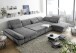 Wohnlandschaft >MELFI< Schlaffunktion, Stauraum, Bezug schlammfarbig - 350x73x245 (BxHxT)