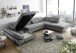 Wohnlandschaft >MELFI< Schlaffunktion, Stauraum, Bezug schlammfarbig - 350x73x245 (BxHxT)