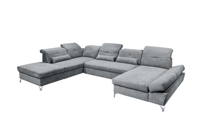 Wohnlandschaft >MELFI< Schlaffunktion, Stauraum, Bezug anthrazit - 350x73x245 (BxHxT)