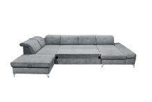 Wohnlandschaft >MELFI< Schlaffunktion, Stauraum, Bezug anthrazit - 350x73x245 (BxHxT)