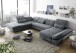 Wohnlandschaft >MELFI< Schlaffunktion, Stauraum, Bezug anthrazit - 350x73x245 (BxHxT)