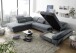 Wohnlandschaft >MELFI< Schlaffunktion, Stauraum, Bezug anthrazit - 350x73x245 (BxHxT)