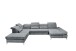 Wohnlandschaft >MELFI< Schlaffunktion, Stauraum, Bezug anthrazit - 350x73x245 (BxHxT)