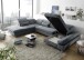 Wohnlandschaft >MELFI< Schlaffunktion, Stauraum, Bezug anthrazit - 350x73x245 (BxHxT)