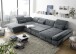 Wohnlandschaft >MELFI< Schlaffunktion, Stauraum, Bezug anthrazit - 350x73x245 (BxHxT)