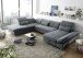 Wohnlandschaft >MELFI< Schlaffunktion, Stauraum, Bezug anthrazit - 350x73x245 (BxHxT)