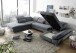 Wohnlandschaft >MELFI< Schlaffunktion, Stauraum, Bezug anthrazit - 350x73x245 (BxHxT)