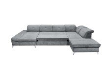 Wohnlandschaft >MELFI< Schlaffunktion, Stauraum, Bezug anthrazit - 350x73x245 (BxHxT)