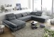 Wohnlandschaft >MELFI< Schlaffunktion, Stauraum, Bezug anthrazit - 350x73x245 (BxHxT)