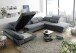 Wohnlandschaft >MELFI< Schlaffunktion, Stauraum, Bezug anthrazit - 350x73x245 (BxHxT)