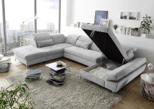 Wohnlandschaft >MELFI< Schlaffunktion, Stauraum,...