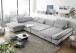 Wohnlandschaft >MELFI< Schlaffunktion, Stauraum, Bezug silver - 350x73x245 (BxHxT)