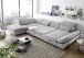 Wohnlandschaft >MELFI< Schlaffunktion, Stauraum, Bezug silver - 350x73x245 (BxHxT)