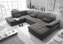 Wohnlandschaft >WAYNE< Schlaffunktion, Stauraum,...
