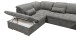 Wohnlandschaft >WAYNE< Schlaffunktion, Stauraum, Bezug stone - 380x81x240 (BxHxT)