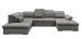 Wohnlandschaft >WAYNE< Schlaffunktion, Stauraum, Bezug stone - 380x81x240 (BxHxT)