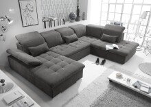Wohnlandschaft >WAYNE< Schlaffunktion, Stauraum,...