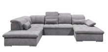 Wohnlandschaft >WAYNE< Schlaffunktion, Stauraum, Bezug dark grey - 380x81x240 (BxHxT)