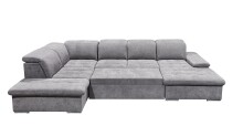 Wohnlandschaft >WAYNE< Schlaffunktion, Stauraum, Bezug dark grey - 380x81x240 (BxHxT)