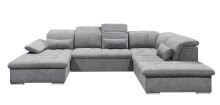 Wohnlandschaft >WAYNE< Schlaffunktion, Stauraum, Bezug dark grey - 380x81x240 (BxHxT)