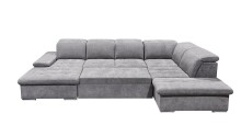 Wohnlandschaft >WAYNE< Schlaffunktion, Stauraum, Bezug dark grey - 380x81x240 (BxHxT)