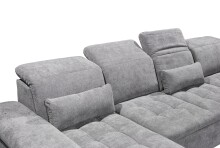 Wohnlandschaft >WAYNE< Schlaffunktion, Stauraum, Bezug dark grey - 380x81x240 (BxHxT)
