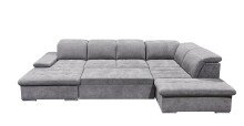 Wohnlandschaft >WAYNE< Schlaffunktion, Stauraum, Bezug dark grey - 380x81x240 (BxHxT)