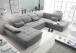 Wohnlandschaft >WAYNE< Schlaffunktion, Stauraum, Bezug dark grey - 380x81x240 (BxHxT)