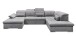 Wohnlandschaft >WAYNE< Schlaffunktion, Stauraum, Bezug dark grey - 380x81x240 (BxHxT)