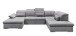 Wohnlandschaft >WAYNE< Schlaffunktion, Stauraum, Bezug dark grey - 380x81x240 (BxHxT)