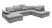 Wohnlandschaft >WAYNE< Schlaffunktion, Stauraum, Bezug dark grey - 380x81x240 (BxHxT)