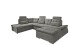 Wohnlandschaft >NALO< Schlaffunktion, Kopfstützen, Bezug stone - 324x103x219 (BxHxT)