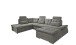 Wohnlandschaft >NALO< Schlaffunktion, Kopfstützen, Bezug stone - 324x103x219 (BxHxT)