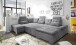 Wohnlandschaft >NALO< Schlaffunktion, Kopfstützen, Bezug stone - 324x103x219 (BxHxT)