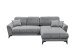 Wohnlandschaft >BERN< Schlaffunktion, Bettkasten, Bezug grey - 281x91x189 (BxHxT)