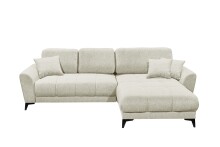 Wohnlandschaft >BERN< Schlaffunktion, Bettkasten, Bezug Farbe Ivory - 281x91x189 (BxHxT)