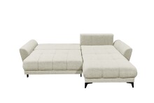 Wohnlandschaft >BERN< Schlaffunktion, Bettkasten, Bezug Farbe Ivory - 281x91x189 (BxHxT)