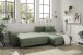 Wohnlandschaft >BERN< Schlaffunktion, Bettkasten, Bezug Farbe olive - 281x91x189 (BxHxT)