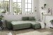 Wohnlandschaft >BERN< Schlaffunktion, Bettkasten, Bezug Farbe olive - 281x91x189 (BxHxT)