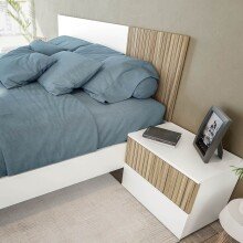 Bett-Set >ETHNA< (4-teilig) Liegefl. 160x190cm, Artik Weiß / Natur - 166x89x196 (BxHxT)