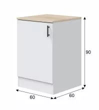 Miniküche >KIRA< in Weiß / Eiche Dekor - 160x211x60 (BxHxT)