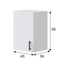 Miniküche >KIRA< in Weiß / Eiche Dekor - 160x211x60 (BxHxT)