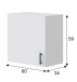 Miniküche >KIRA< in Weiß / Eiche Dekor - 160x211x60 (BxHxT)