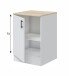 Miniküche >KIRA< in Weiß / Eiche Dekor - 160x211x60 (BxHxT)