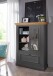 Wohnwand >WZ-0133< (3-teilig) Massivholz grau / eichefarbig - 360x214x42 (BxHxT)