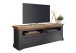Wohnwand >WZ-0133< (3-teilig) Massivholz grau / eichefarbig - 360x214x42 (BxHxT)